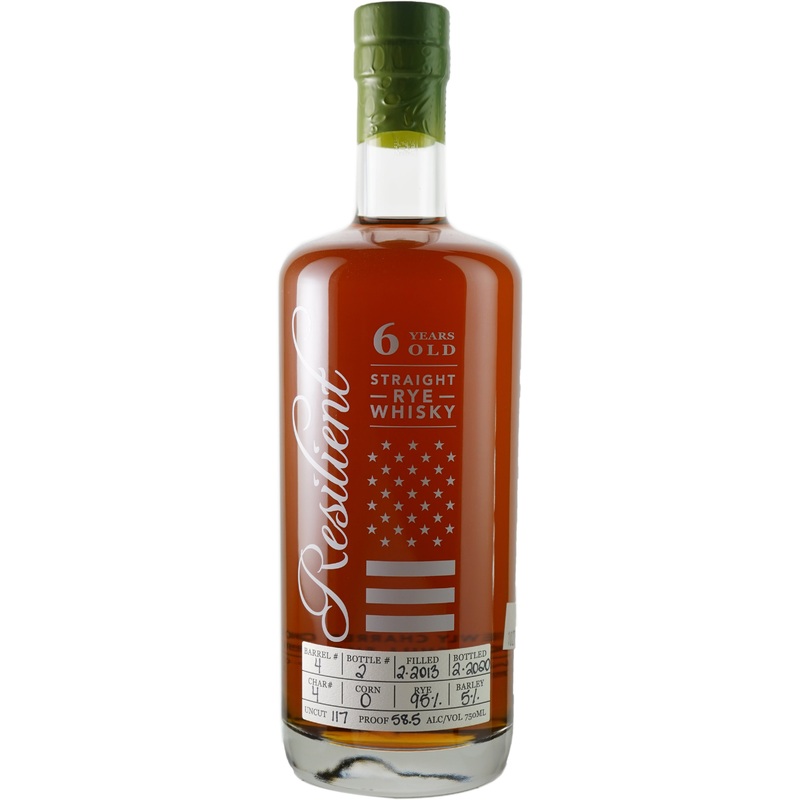 Resilient Barrel Strength Straight Rye Single Barrel # 4 Whiskey