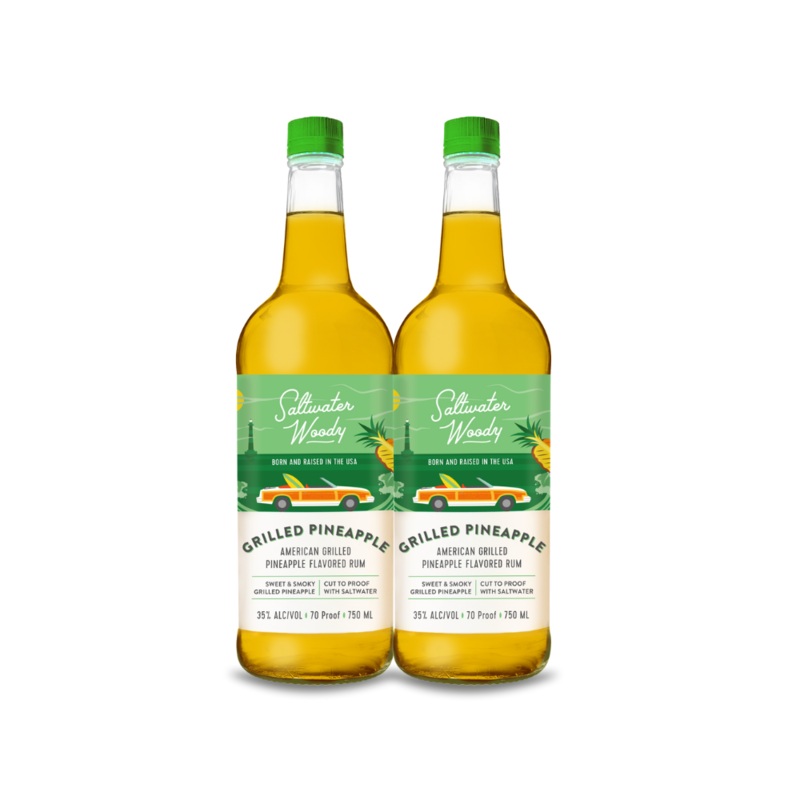Saltwater Woody Grilled Pineapple American Grilled Pineapple Flavored Rum (2) Bottle Bundle