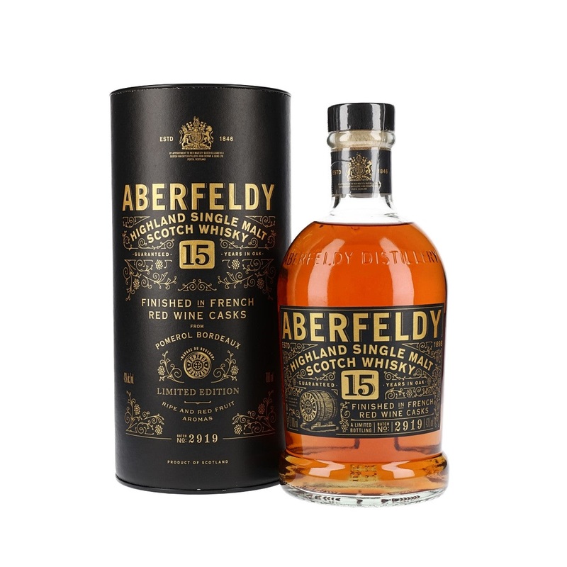 Aberfeldy 15 Year Old French Red Wine Cask Finish Highland Single Malt Scotch Whisky | 700ML