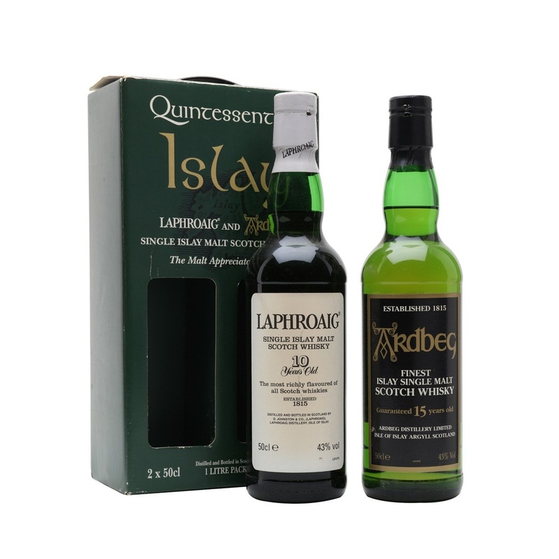 Ardbeg 15 Year Old & Laphroaig 10 Year Old Islay Single Malt Scotch Whisky | 1L
