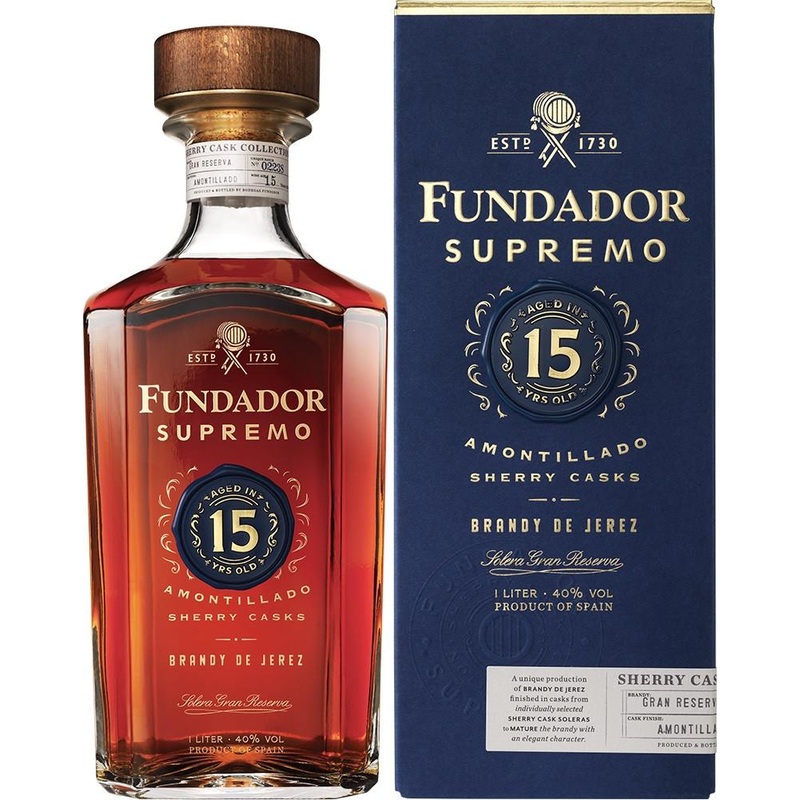 Fundador Supremo 15 Year Old Amontillado Sherry Casks Brandy | 1L