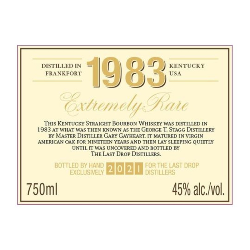 The Last Drop 1983 The Buffalo Trace Distillery Kentucky Straight Bourbon Whiskey