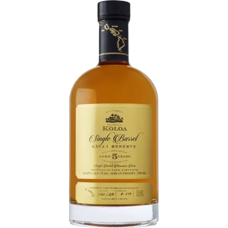 Koloa Kaua'i Reserve Single Barrel 5 year aged Barrel Strength Hawaiian Rum