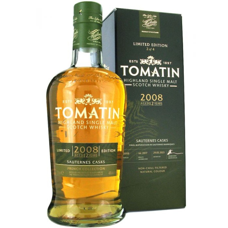 Tomatin 12 Year Old (D.2008, B.2021) Sauternes Casks Scotch Whisky | 700ML